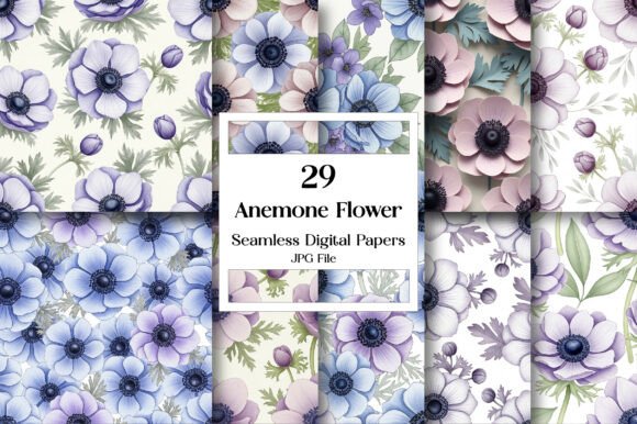 Anemone Flower Digital Paper: A Timeless Addition to Creative Projects