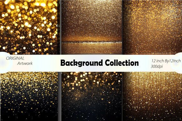 Antique Gold Glitter Sequin Paper Bundle