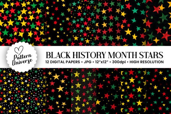 Black History Month Cute Stars Pattern: A Creative Resource for Craft Enthusiasts