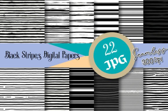 Black Stripes Digital Papers