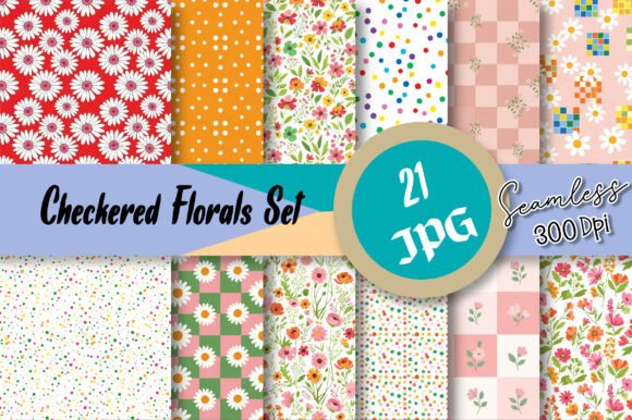 Checkered Florals Seamless Set: A Fusion of Classic and Contemporary Design
