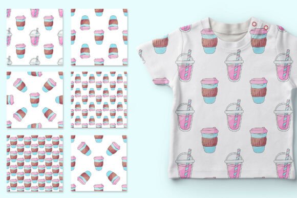Coffee, Milkshakes Seamless Pattern