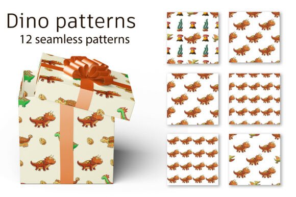 Colorful Cute Kids Triceratops Pattern: A Fun and Versatile Design for Creative Projects