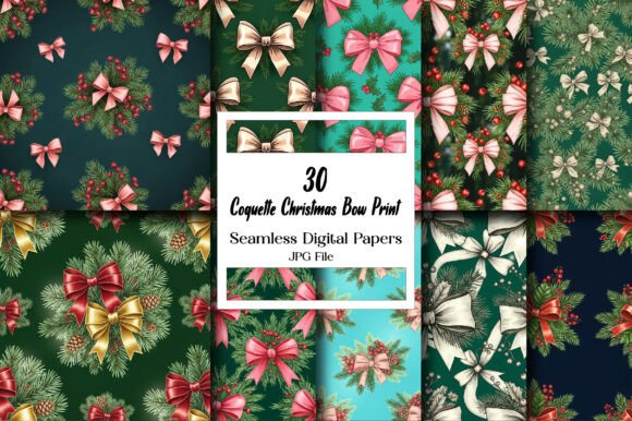 Coquette Christmas Bow Print: A Festive Fusion of Elegance and Charm