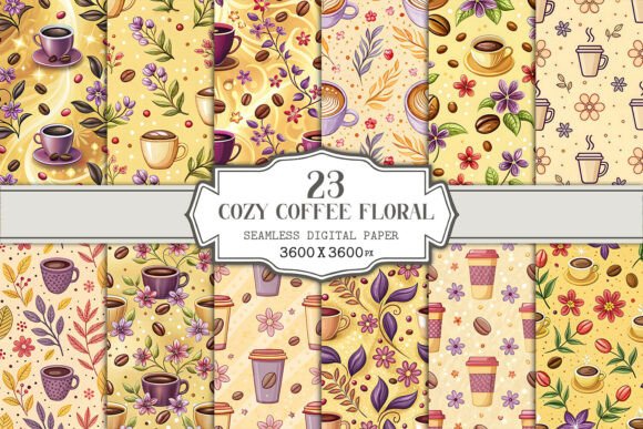 Cozy Coffee Floral Seamless Pattern: A Versatile Design for Creative Projects