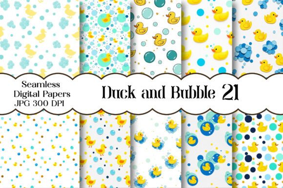 Duck and Bubble Seamless Print