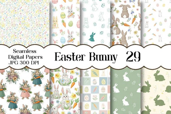 Easter Bunny Seamless Digital Paper