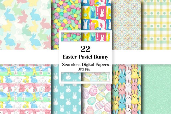 Easter Pastel Bunny Digital Paper Pack