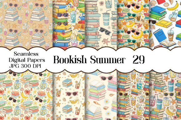 Embrace the Season with a Bookish Summer Seamless Pattern