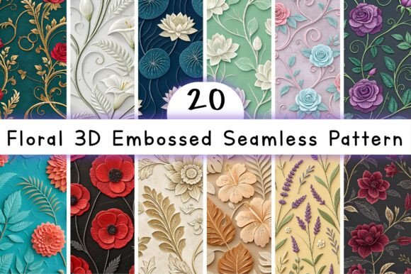 Floral 3D Embossed Seamless Pattern