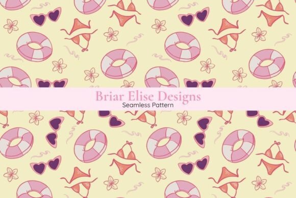 Girly Beach Day Seamless Pattern: A Creative Addition to Your Design Collection