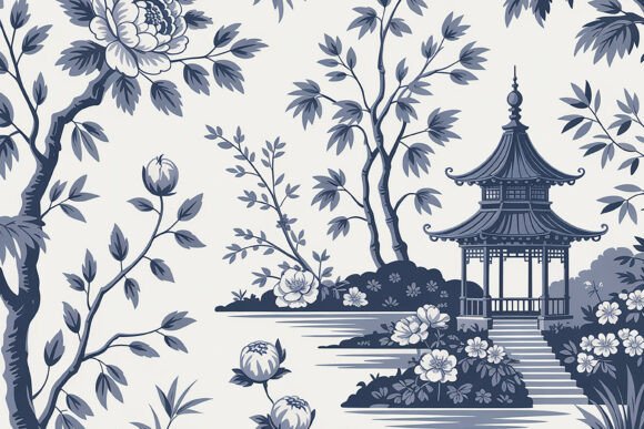 Integrating the Blue Peony Chinoiserie Toile Pattern into Professional Design Workflows