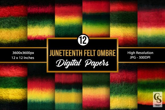 Juneteenth Felt Ombre Digital Papers
