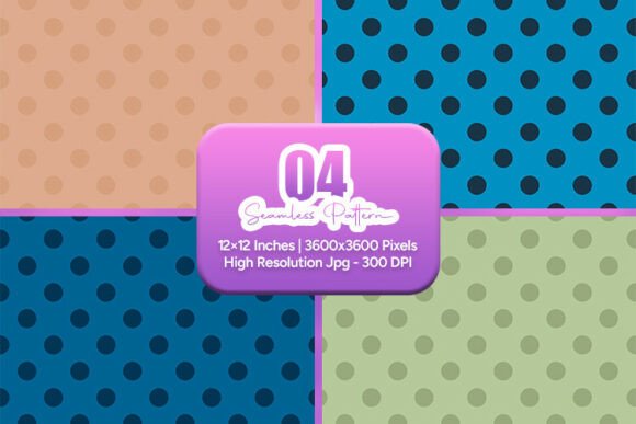 Modern Blue and Earthy Polka Dot Seamless Patterns