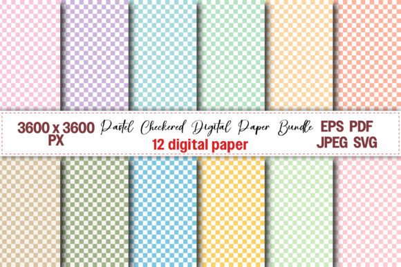 Pastel Checkered Digital Paper Bundle