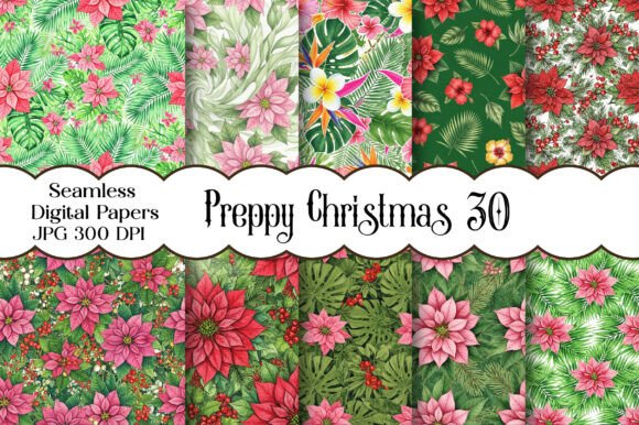 Preppy Christmas Pattern Digital Paper: A Festive Resource for Creatives