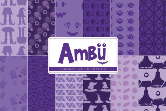 Purple Halloween Digital Papers