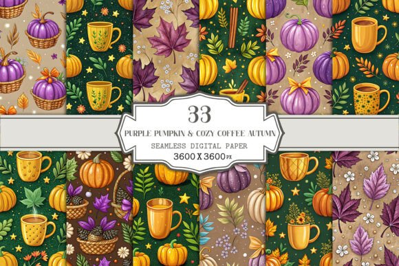 Purple Pumpkin Cozy Coffee Autumn: A Versatile Design for Creative Workflows