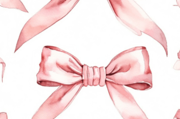 Soft Pink Watercolor Bow Pattern Collection