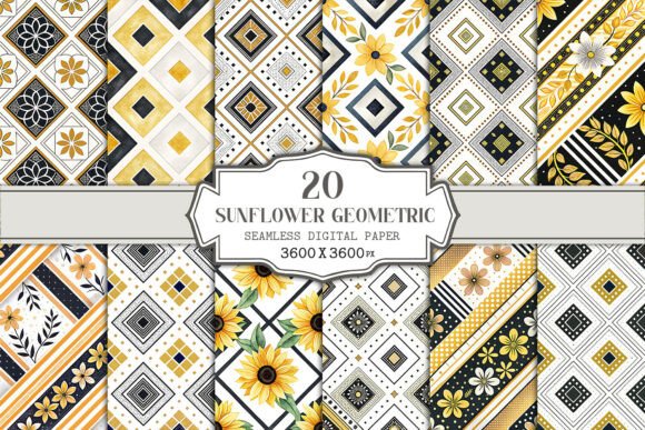 Sunflower Geometric Seamless Pattern: A Versatile Design for Modern Creativity