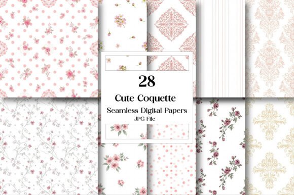 The Cute Coquette Seamless Pattern Bundle: A Feminine Touch for Modern Creativity