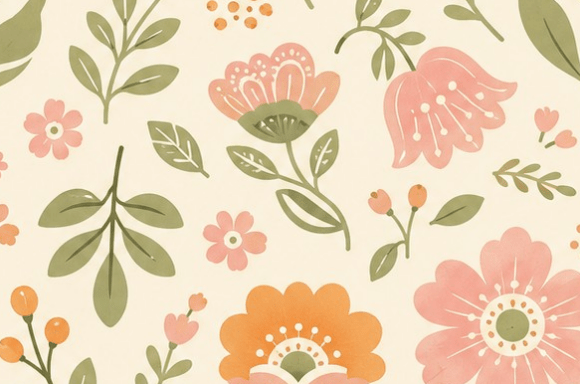 Whimsical Pastel Floral Seamless Pattern: A Versatile Design for Creative Projects